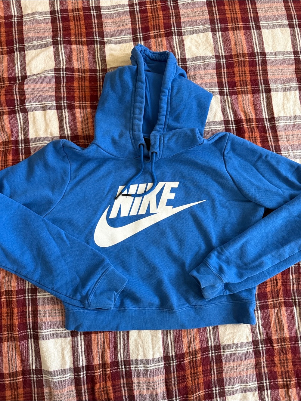 Nike Royal Blue Hooded Sweatshirt with White Swoosh